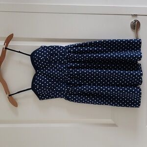 Super cute blue and white polka dot mini dress size medium